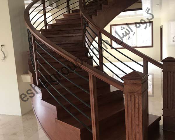 wooden stairs-پله چوبی